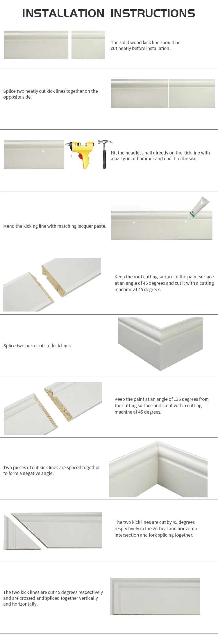 White Primed Mdf Moulding Skirting Boards Decorative Trim - Buy Solid ...