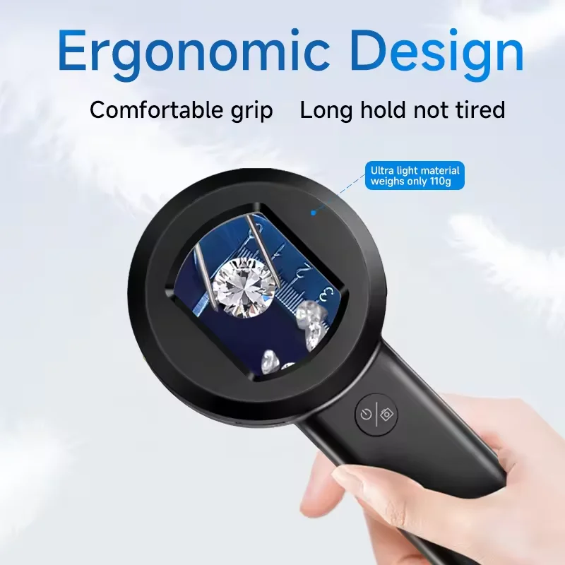 High Quality 100x HM020 Digital Magnifying Glass with 8 LED Light and 2 Inch Screen Microscope Type