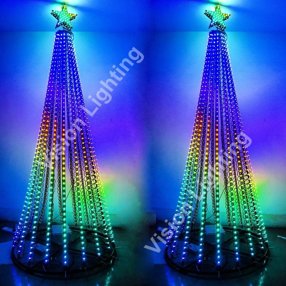 RGB WS2811 Programmable Dynamic Christmas Cone Tree Lights for Outdoor Decoration
