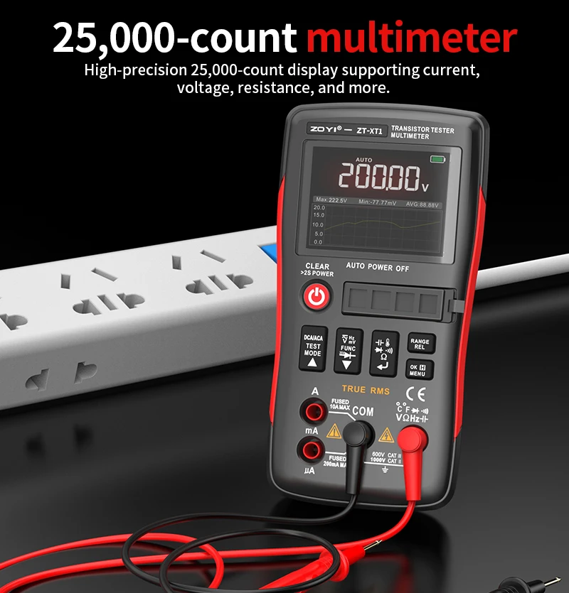ZOYI ZT-XT1 2-in-1 LCR Digital Multimeter with Transistor Tester
