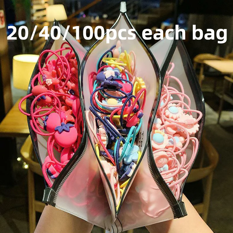 Горячая Распродажа дети резинки для волос волосы катушки овечьей шкуры с амулетами 20/40/100 шт набор смешанных цветов; Милые женские аксессуары комплект девочек
