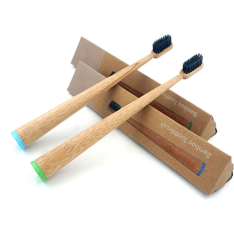 Natural Bamboo Toothbrush With Bamboo Wooden Case 100 Biodegradable