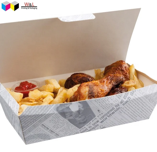 Biodegradable Take Away Take Out Go to Clam Shell 100% Food Grade Paper Taco Tacco Packaging Tray Box