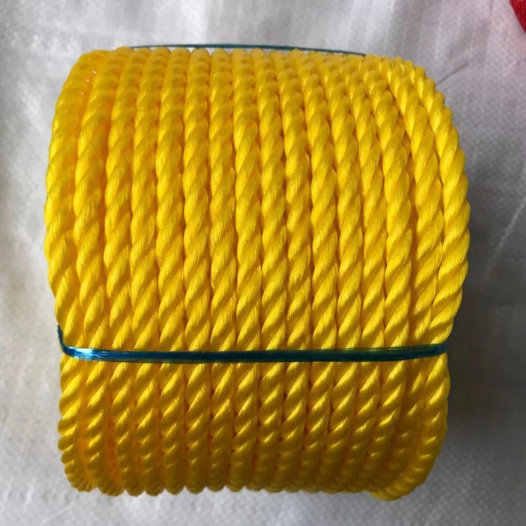 Super Strong 3-Strand Twisted PE PP Plastic Rope 16mm 18mm Coiled for Outdoor Use