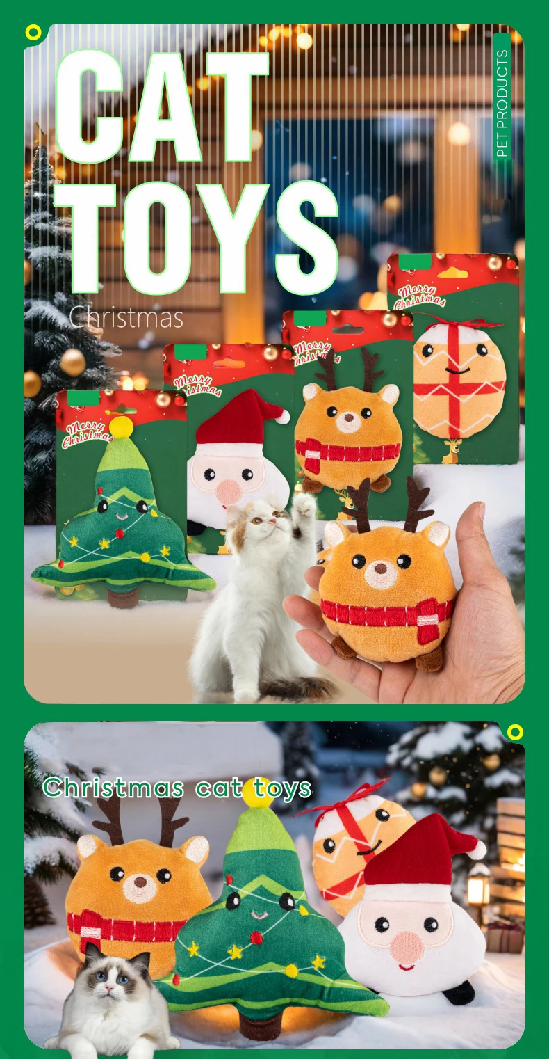 Christmas Cat Toy Pet Gift Box Set with Cat Plush Toys Containing Catnip manufacture