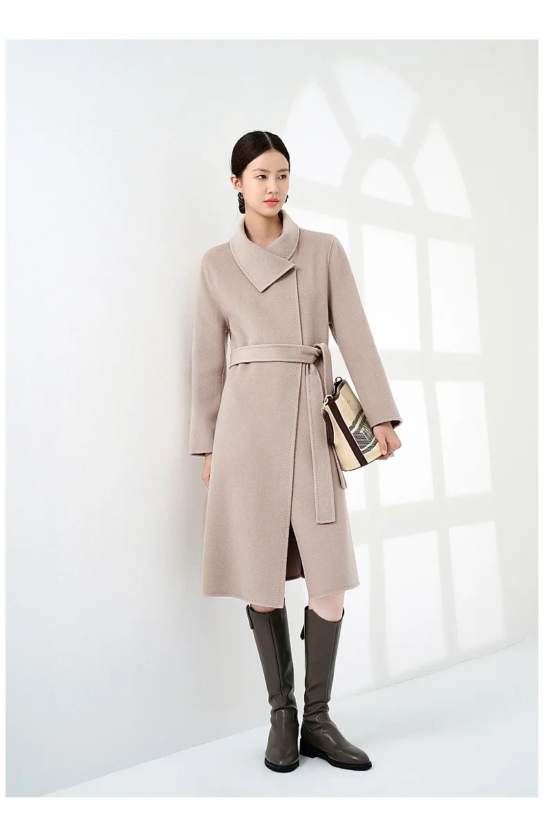 Women's High-Grade Double-Sided Pure Cashmere Coat Wholesale Autumn And Winter Clothing Factory Spot