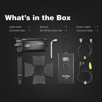 Godox S60 S60-D 60W Focusing LED Photography Continuous Adjustable Light Spotlight With Barn Door for Professional Photography detail image