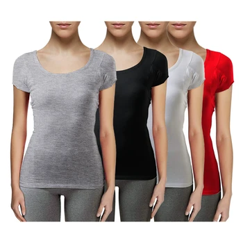 Wholesale High Quality Eco-Friendly Summer Modal Sweatproof Slim Fit Undershirt Underarm Crew Neck Sweat Pads T-shirt for Women