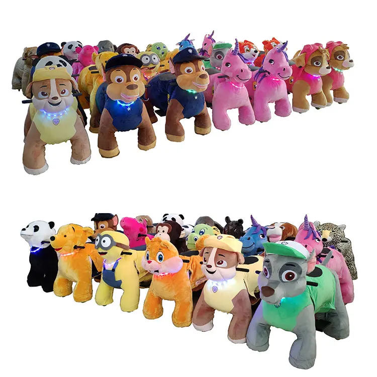 Adult and kid size animal ride kids riding toys plush animal electric scooter for sale