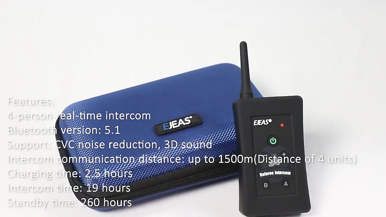 Ejeas Fbim 1500m Wireless Bluetooth Headset Soccer Intercom 