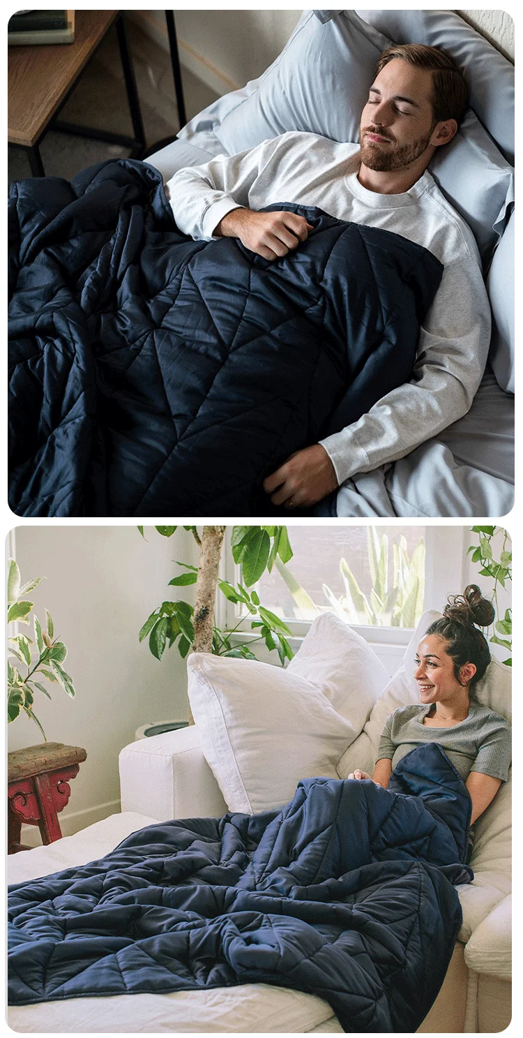 Custom Polyester Gravity Heavy Blanket 15lbs 60x80 Weighted Blanket for Anxiety Bedroom details