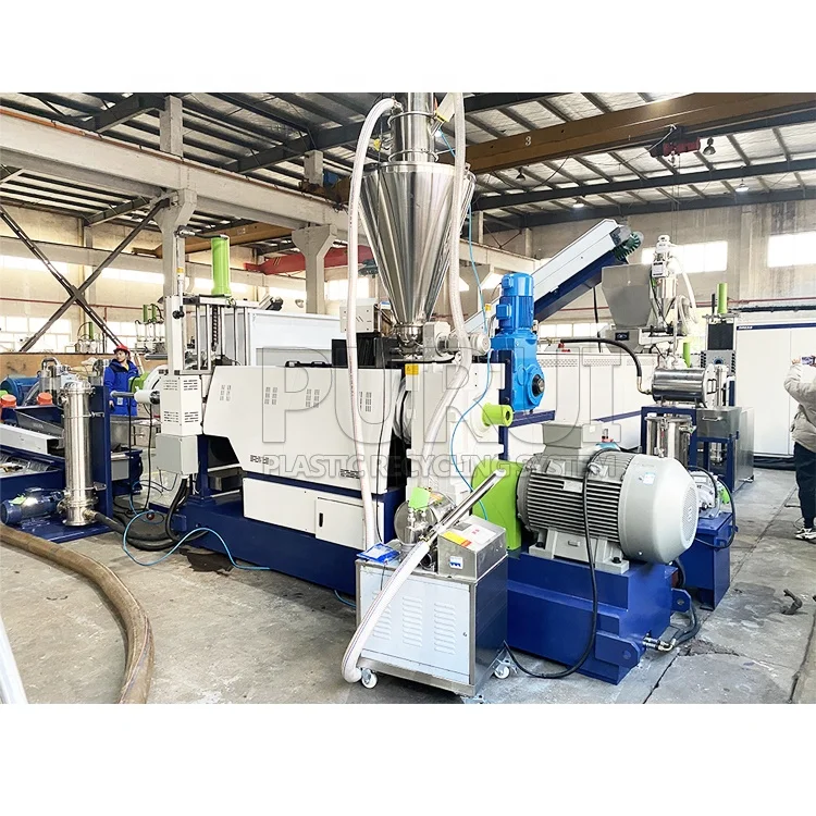 PURUI HDPE LDPE Waste Plastic Recycling Extruder Pelletizing Machine