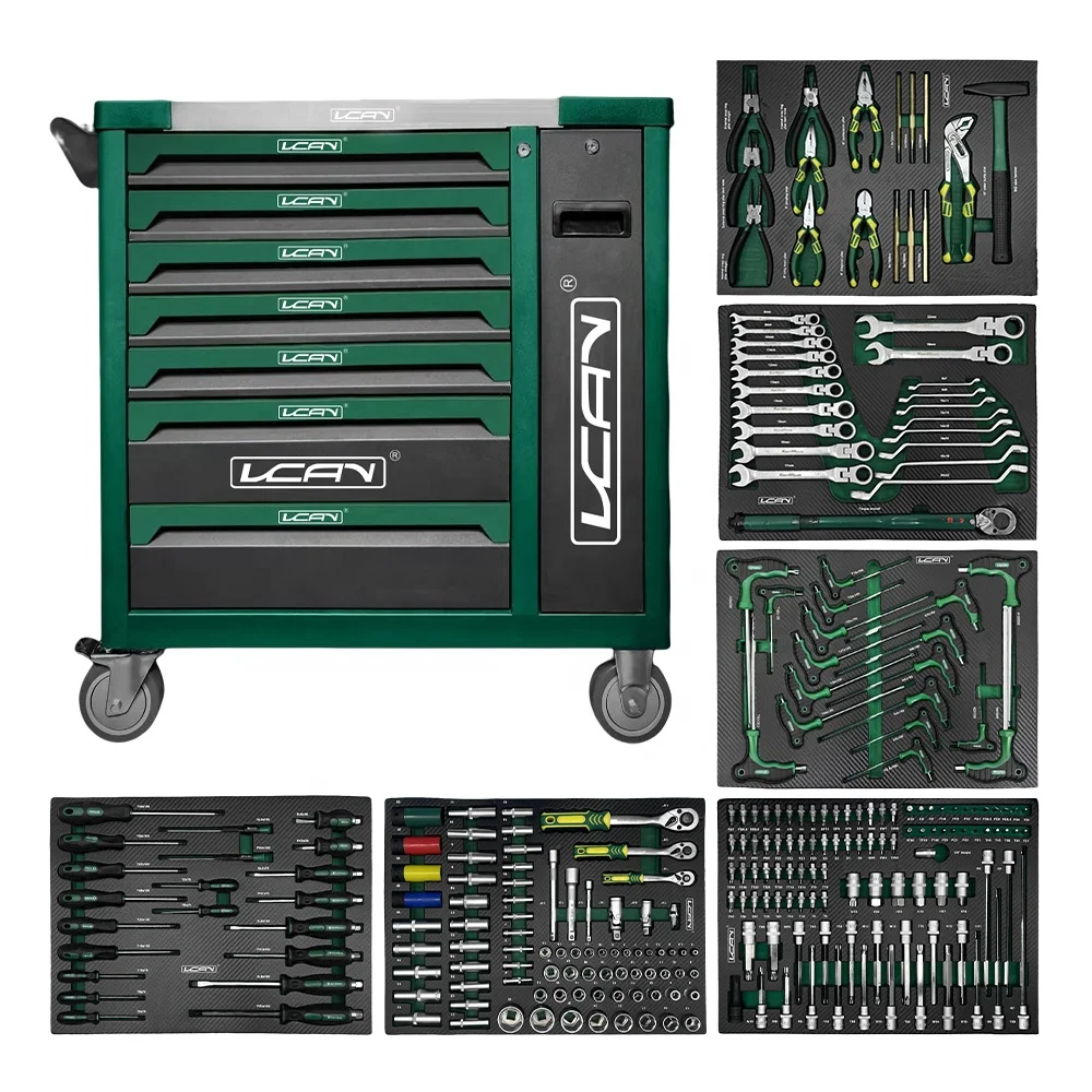 VCANTIGER 7 Drawers Tool Cabinet Workshop Trolley Tool Box for Hand Tools Sets