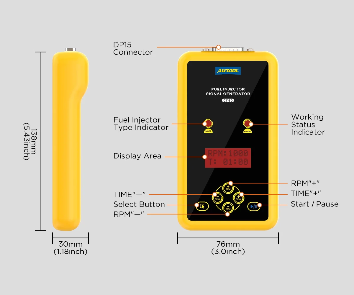 AUTOOL CT60 Fuel Injector Signal Generator Fuel Injector Super Pulse Signal Tester Increase CT150 CT200 Pulse Pressure Tester