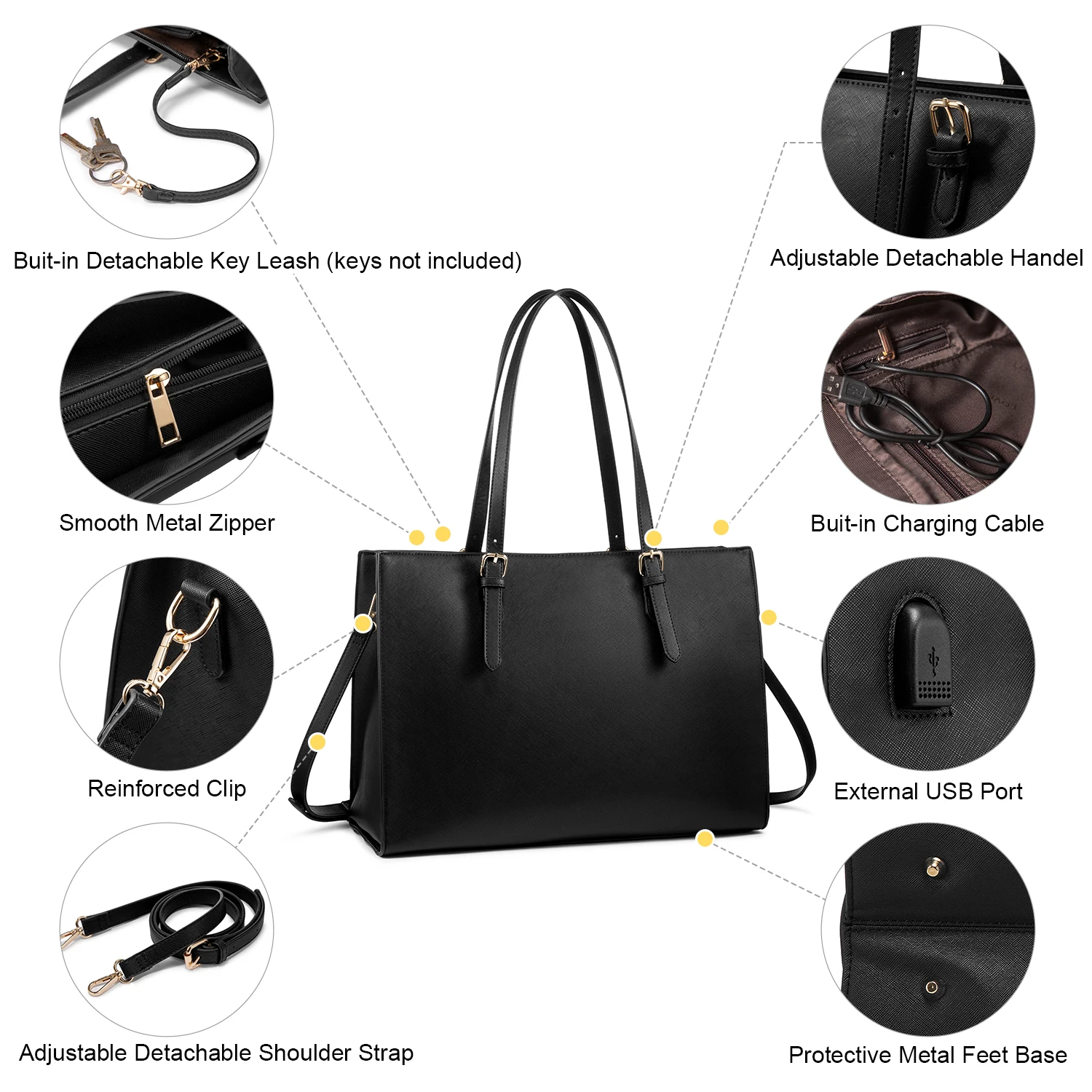 LOVEVOOK Large Capacity Business Laptop Handbag for Women