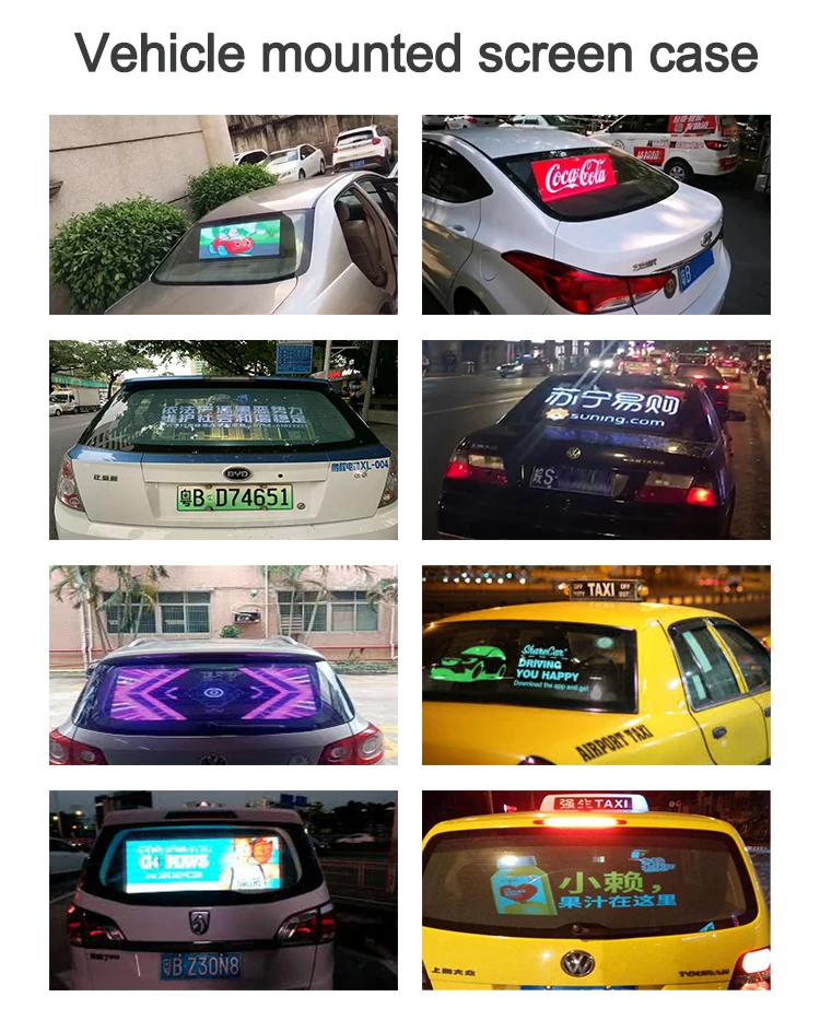 Transparent Led Car Rear Window Display for Car Advertising Taxi P2.6 led display Screen