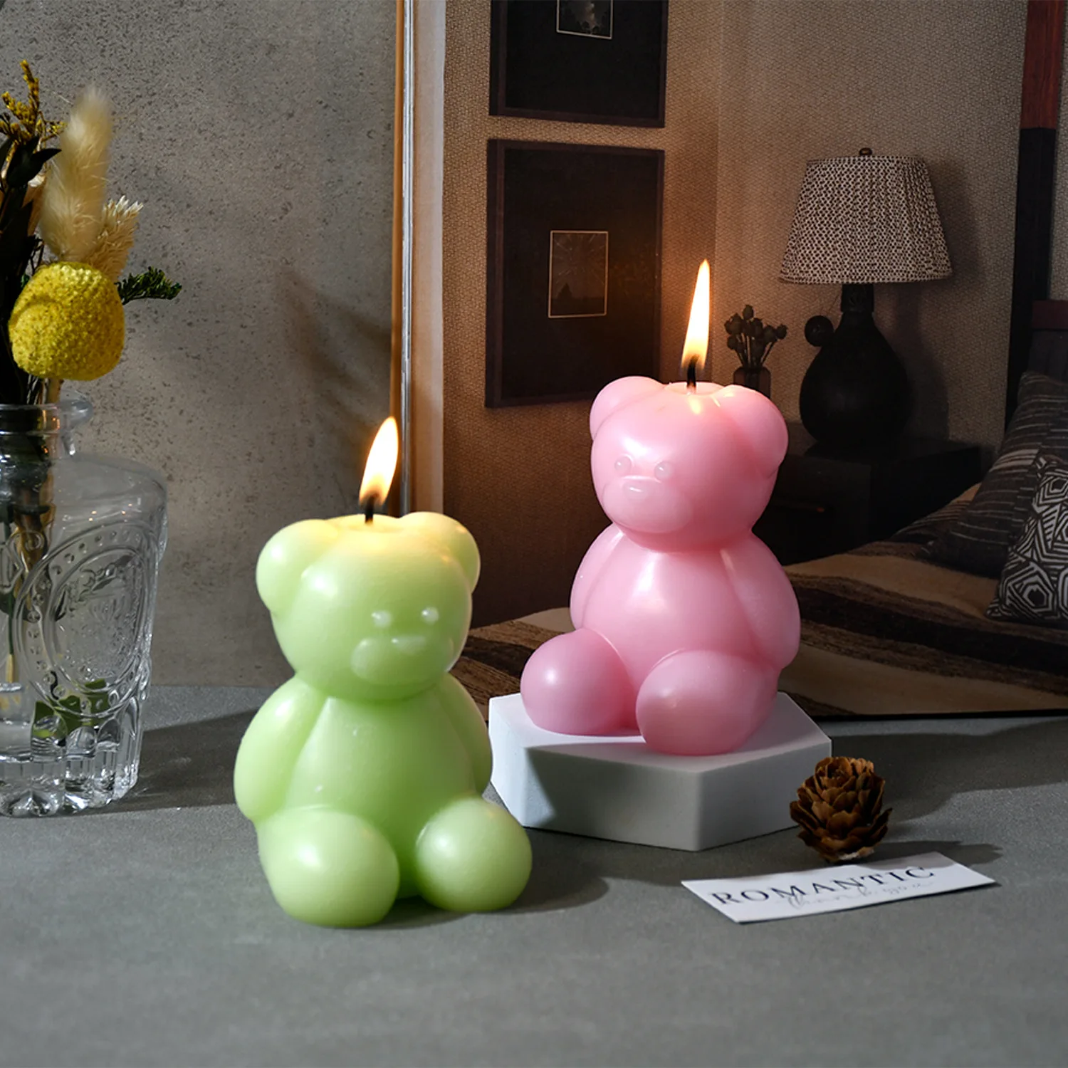 Sitting Bear Doll Silicone Mold for DIY Aromatherapy Candle or Cake Tools for Plaster Resin Ornaments details