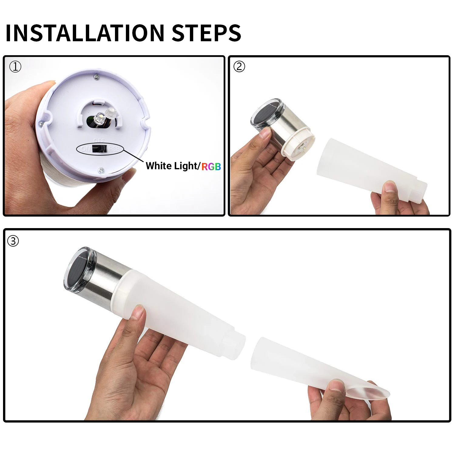 RGB White Ambient light Disk Light Solar Powered Solar Lamps Outdoor Garden Landscape LED Waterproof Solar Lawn Lights details