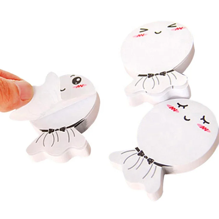 Hot Sale Korean Style White Cartoon Shaped Adhesive Paper Sticky Notes