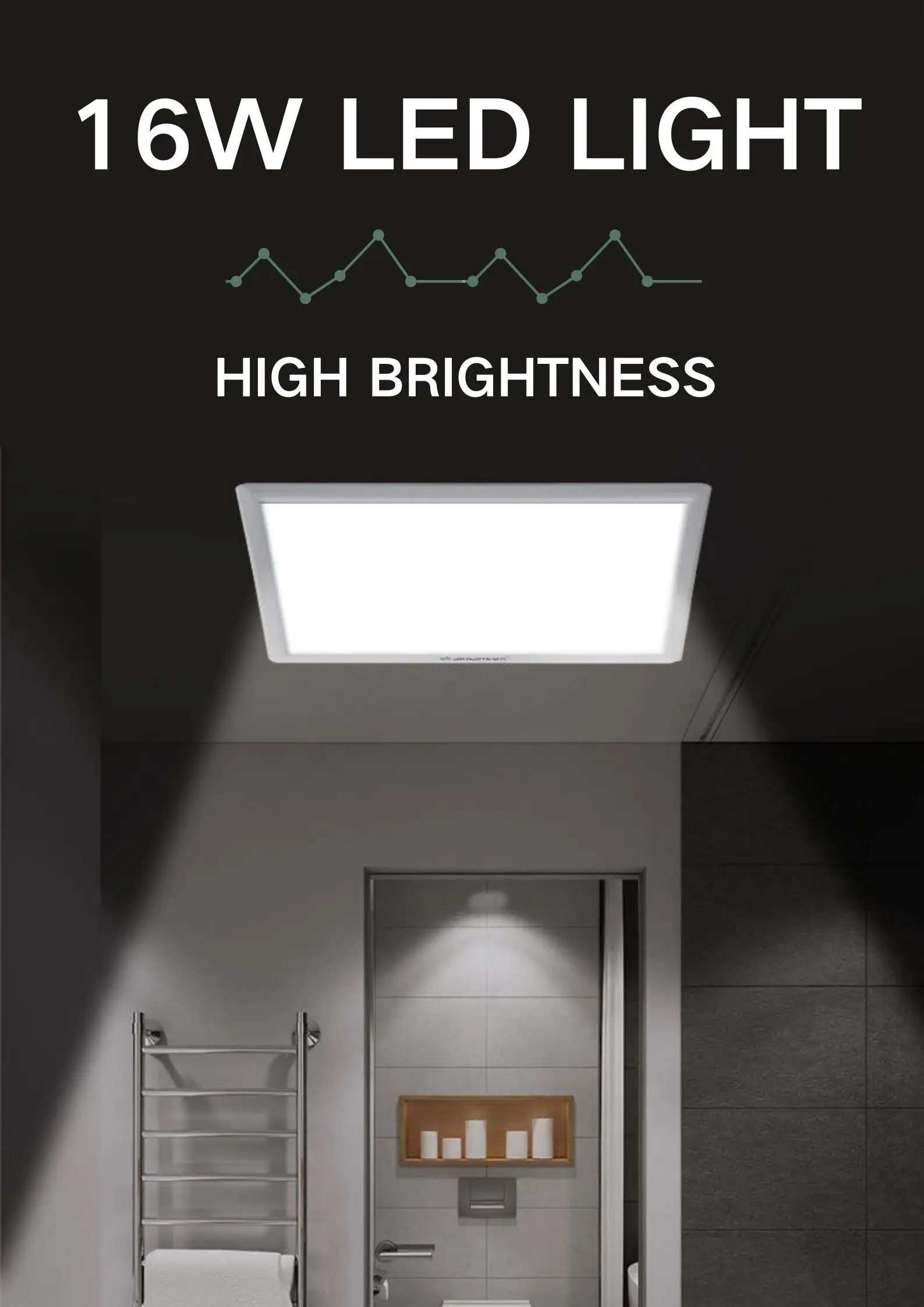 JINLING 2 in 1 Ceiling Duct Pipe Tubular Bathroom Toilet Ventilation Fan Exhaust Fan With LED Lighting