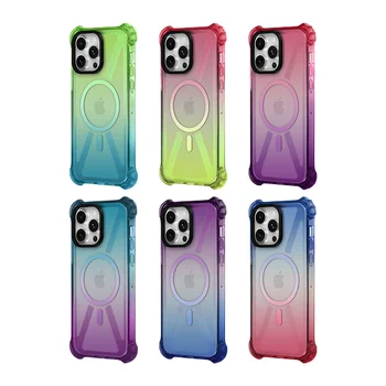 Hot Sale 2.5mm TPU Soft Shell Case for iPhone 15 14 13 12 11 Pro Max Magnetic Charging Protective Lens Film Mobile Phone Cover
