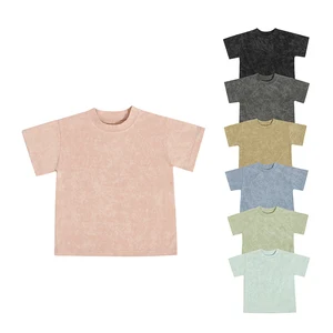 Custom Label Infant Summer Kids Clothes Crew Neck Short Sleeve Batik Material Breathable Newborn Baby Tops