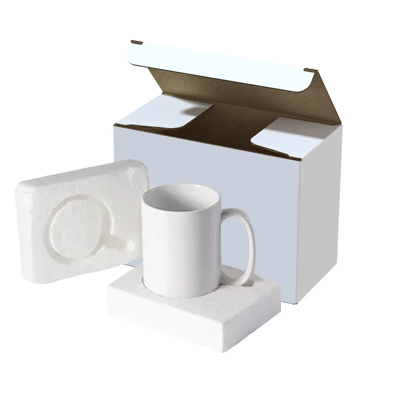 White Paper Box for Ceramic Mug Packing Box Custom Home Office Cup Carton with Foam Lining