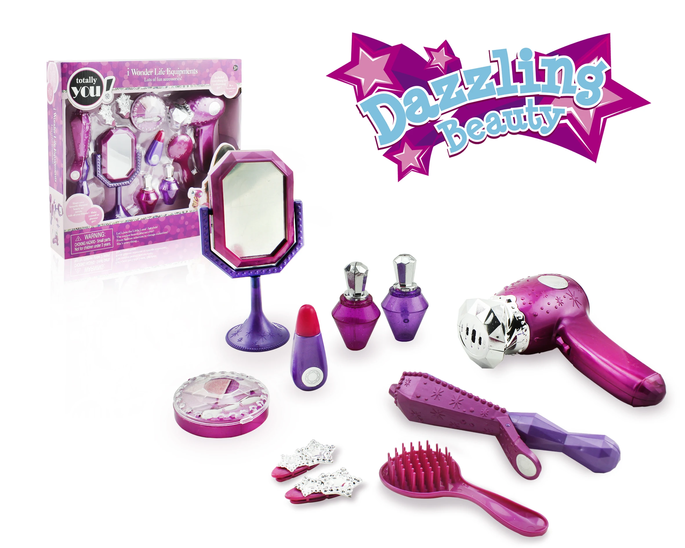 
Игрушки для косметологических салонов, пластиковый фен для волос, игровой набор, игрушка для макияжа, ролевая игра для модных девушек 