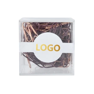 Custom Logo DIY Sticker Stationery 28mm Round Shape Paper Clips Metal Desktop Binding Office Set Custom Design Strong Paper Clip