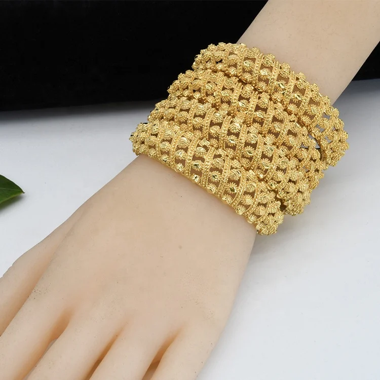 高品質エチオピア18K/24Kインド女性ゴールドメッキブレスレット