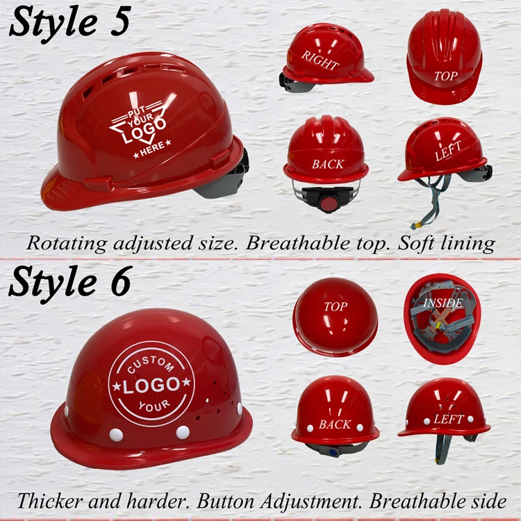 Custom Cheap Construction Engineering Adjustable ABS Plastic Head Protective Industrial Worker Safety Helmet Hard Hat WIth Logo