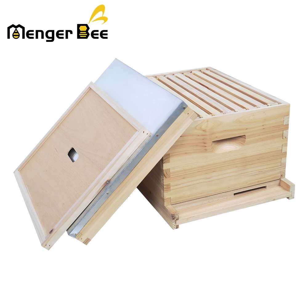 American Warehouse Stock New Langstroth 10 Frame Deep/Brood Box Beehive for Bee Farm Beekeeping Unassembled Fir Material