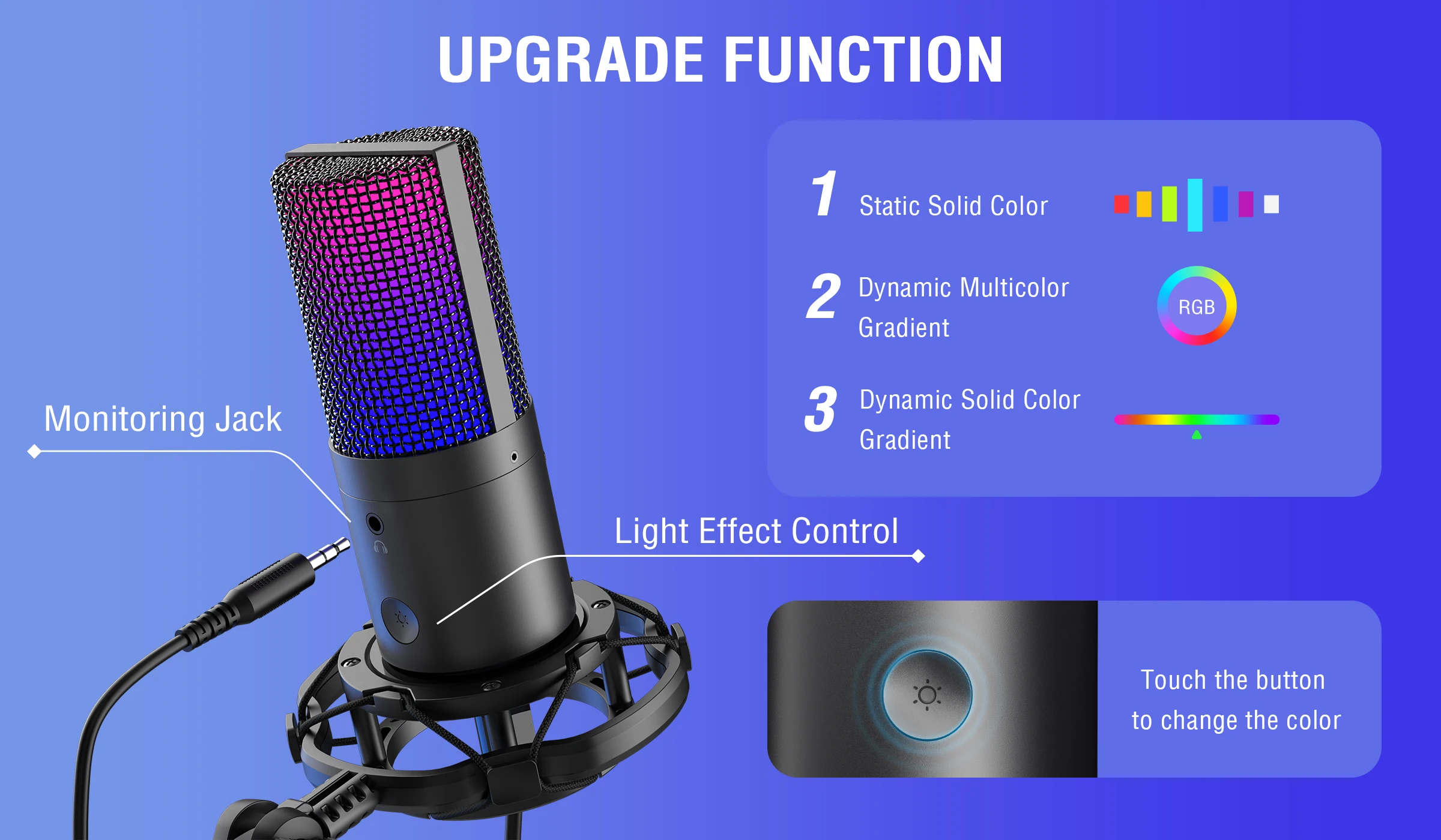 Fifine T669 Pro Gaming Rgb Condenser Microphone Professional Live ...