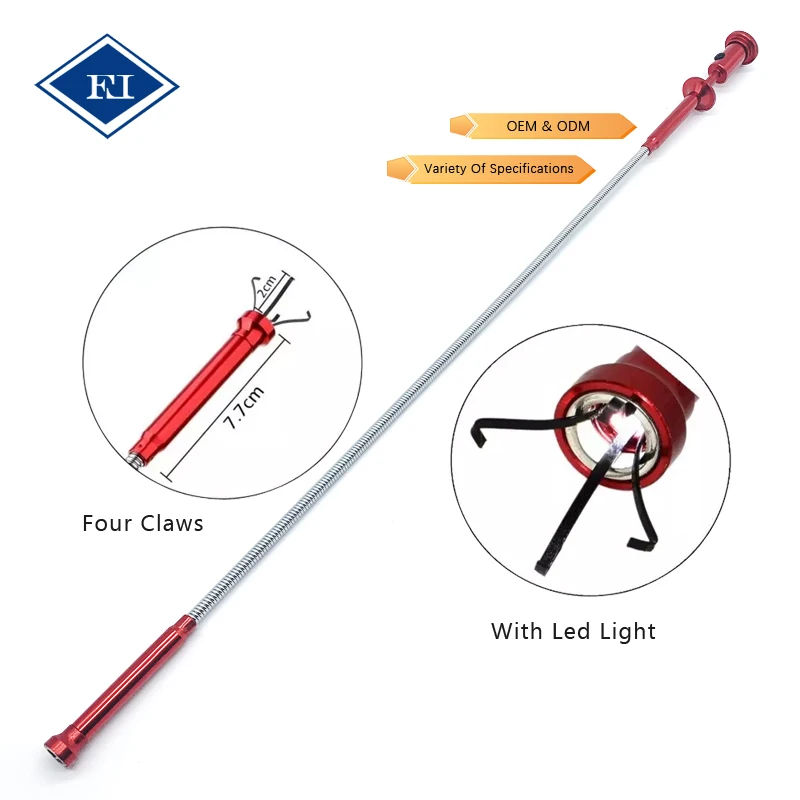 Flexible Claw Pick up Tool With Magnetic Led Light Flexible Grabber for Corner Garbage Unclog the Drain Cleaning Tool