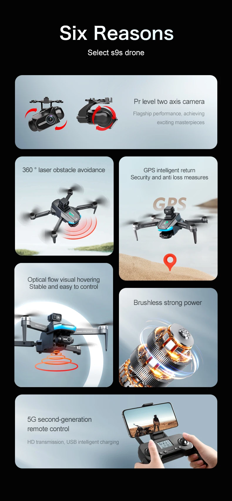 long Battery Life  Remote Control Folding Drone HD 4K Single Camera Quadcopter Professional  Camera Drone details