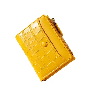 Metal Wallet Travel Wallet New Stone Pu Coin Purse Fashion Multi-card Zipper Wallet Cross-border Short Purse Ladies