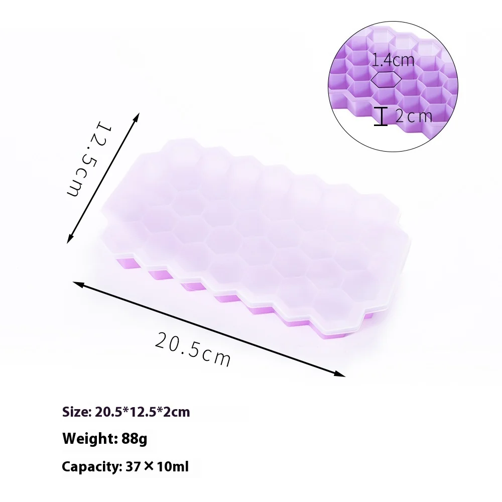 Hot Selling 37 Grid Silicone Ice Tray with Eco-Friendly Lid for Home Use Easy-to-Release DIY Ice Cube Mold factory