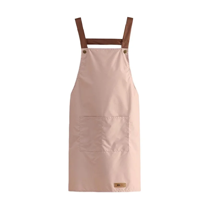 New Style Adult Kitchen Apron Waterproof Oil-proof Workwear Dining Service Korean-style Thin Apron Women Men Customizable preview 5