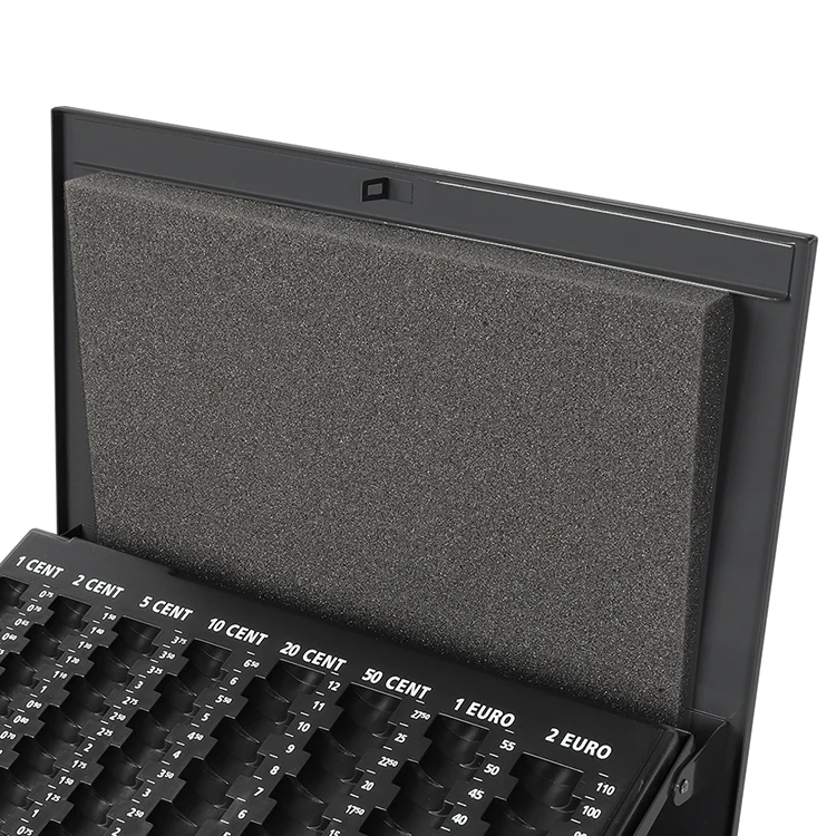 Hot Sale Security Metal Cash Box With PVC Plastic Cash Tray EURO Coin Cash Box