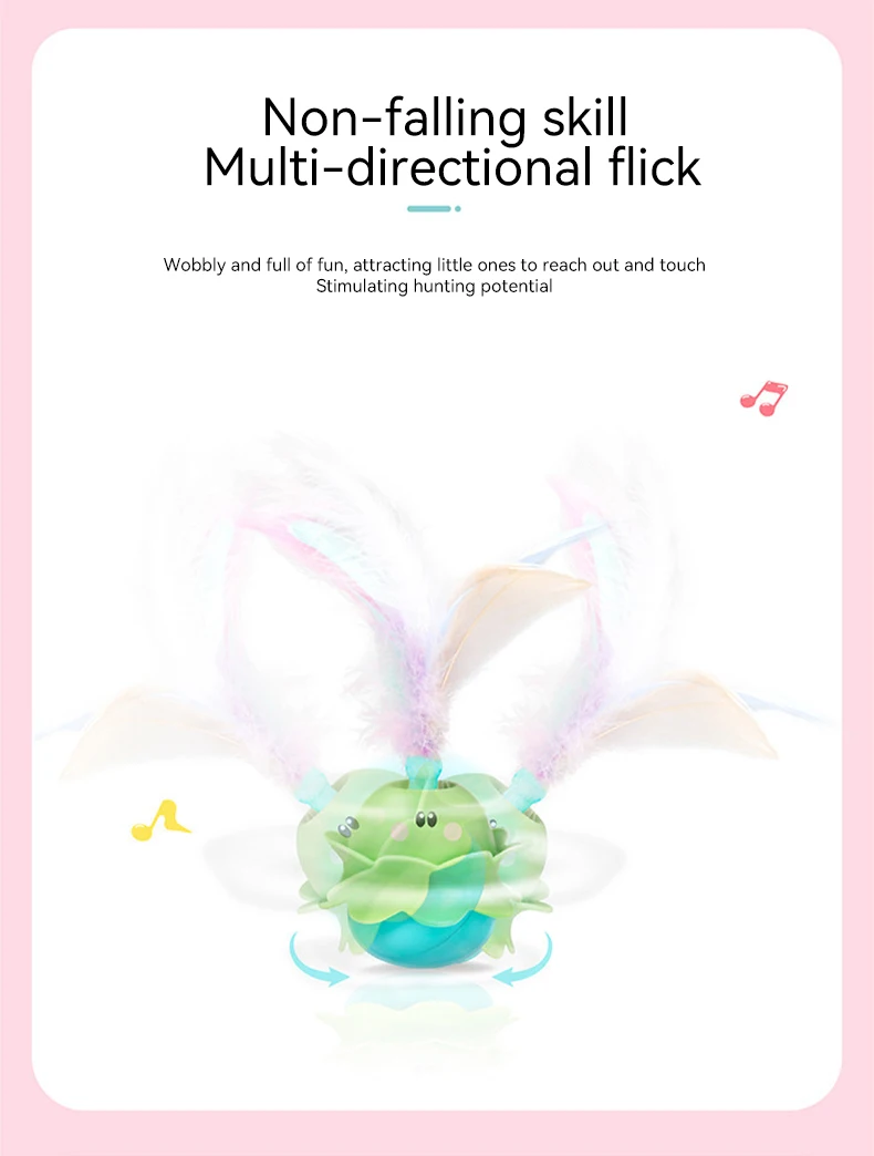 New Cat-tickling Machine Rotating Self - High Fun Cat Stick Little Monster Electric Sound Rotating Feather Pet Toy supplier