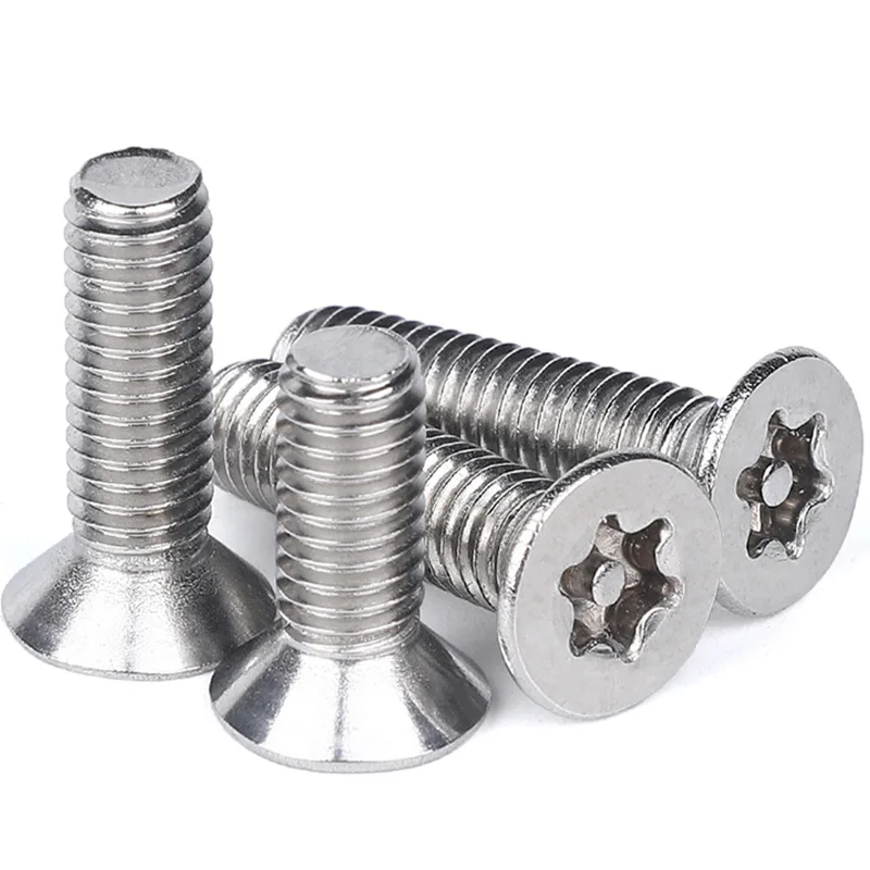 M3 M4 M5 M6 Stainless Steel 304 Anti-theft Screw Torx Socket Flat Countersunk Security Torx Screw With Pin