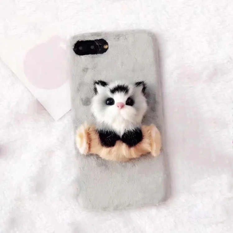 Жесткий Пластиковый черный поликарбонатный мультяшный 3D чехол для телефона с изображением кота животного для iPhone 7 8 XS Max 11 12 Pro