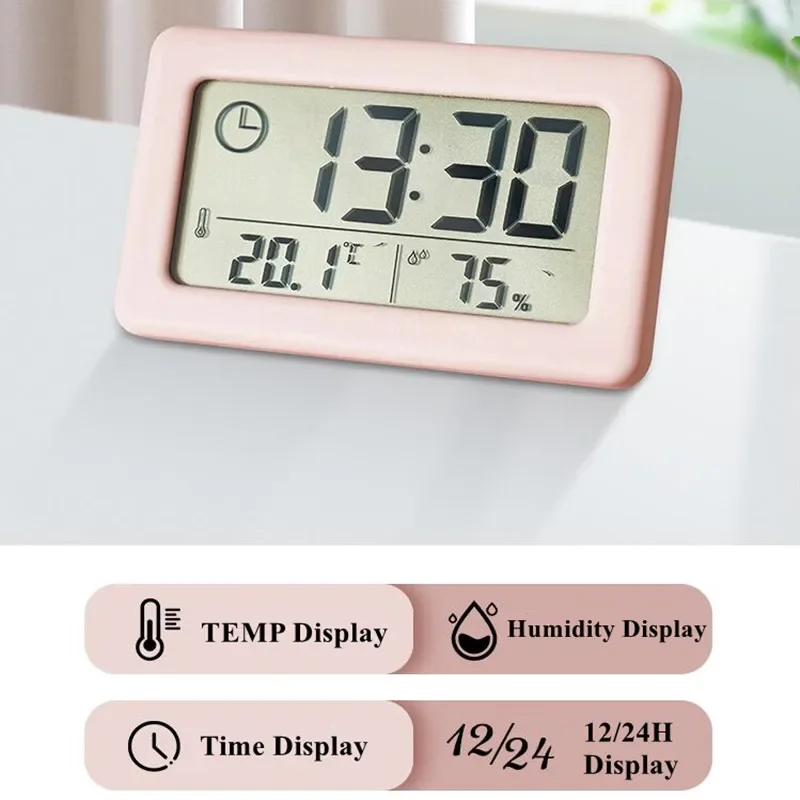 Factory Wholesale Battery Operated Silent Desk Time Display Clock Mini LCD Digital Table Dashboard Desk Electronic Clock