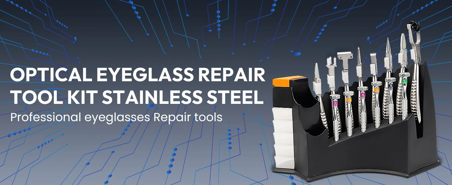 Optical Instruments Eyewear Repair Pliers And Screwdriver Set With Tools Holder Optical Tool