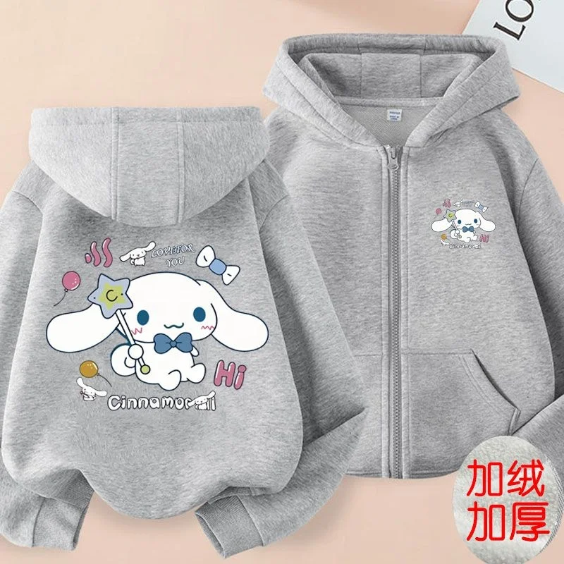 Popular Sanrio Cute Cinnamoroll Children Hoodie Autumn Winter Warm ...