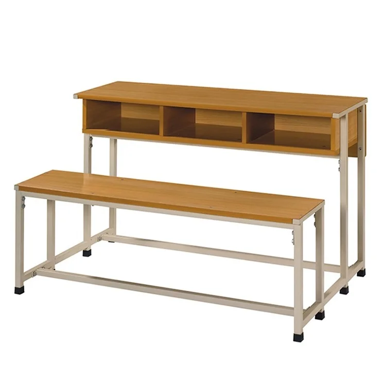3 Seats Student Table and Bench for Classroom Furniture