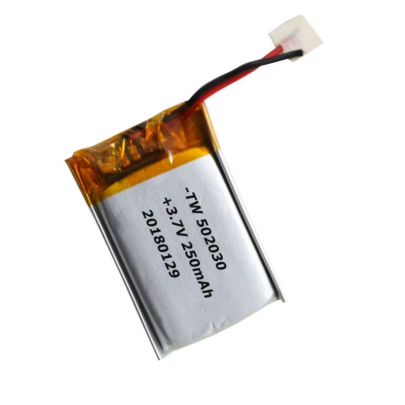 280mah 502030 3.7v lpb power jst plug lithium polymer ion battery cells pack with connector for ups