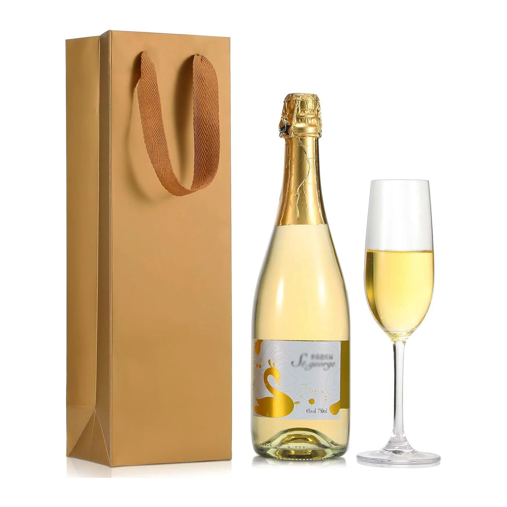 Colorful wine single bottle with handle weddings birthdays christmas party supplies custom red wine paper bag