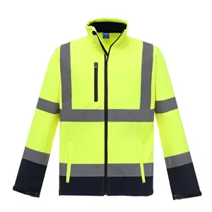 Winter Warm Anti-Static Reflective Jacket Composite Fleece and Waterproof Polyester Cross-Border Cold Warning Jacket