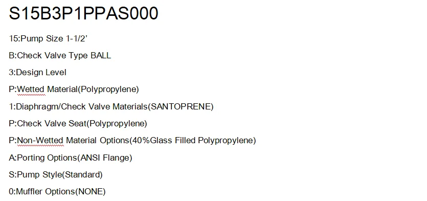  S15 PP  diaphragm pump details